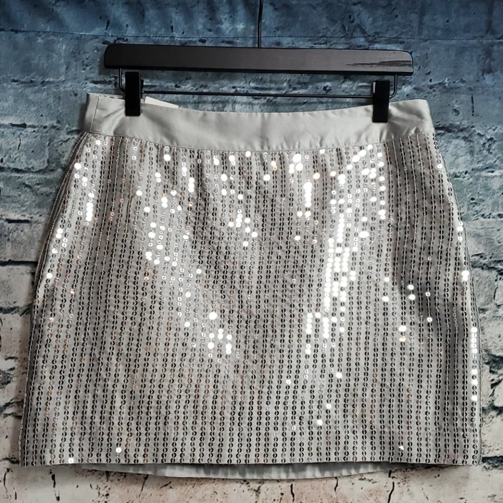 Gap | Luxe Glam Silver Sequin Party Mini Skirt